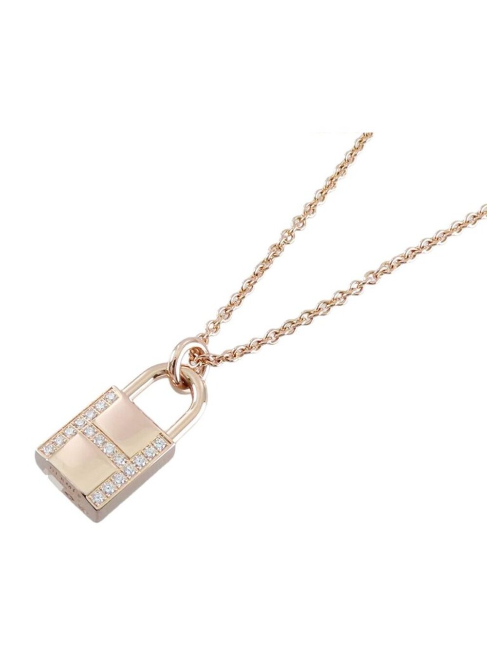 Hermes Kelly Cadena Pendant Pink Gold 18k Diamond Amulette Muskton Clasp